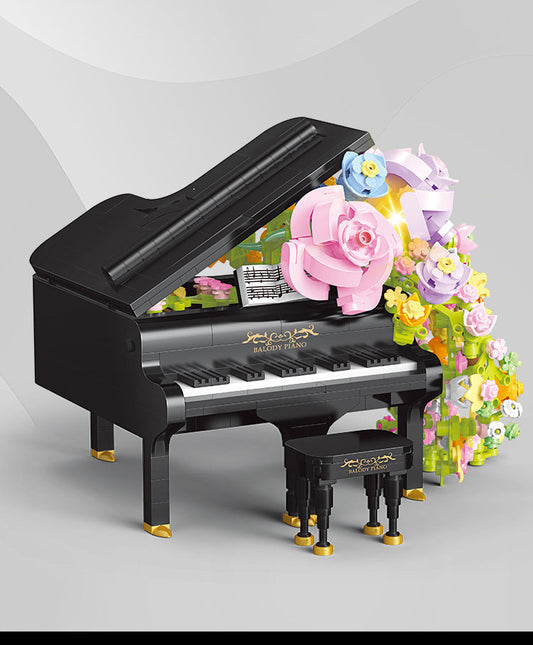 Klavier mit Blumen  | Bausteine