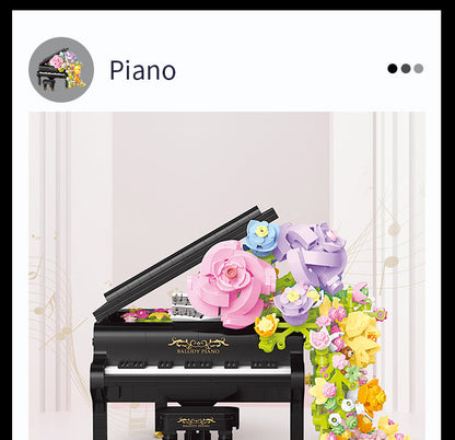 Klavier mit Blumen  | Bausteine