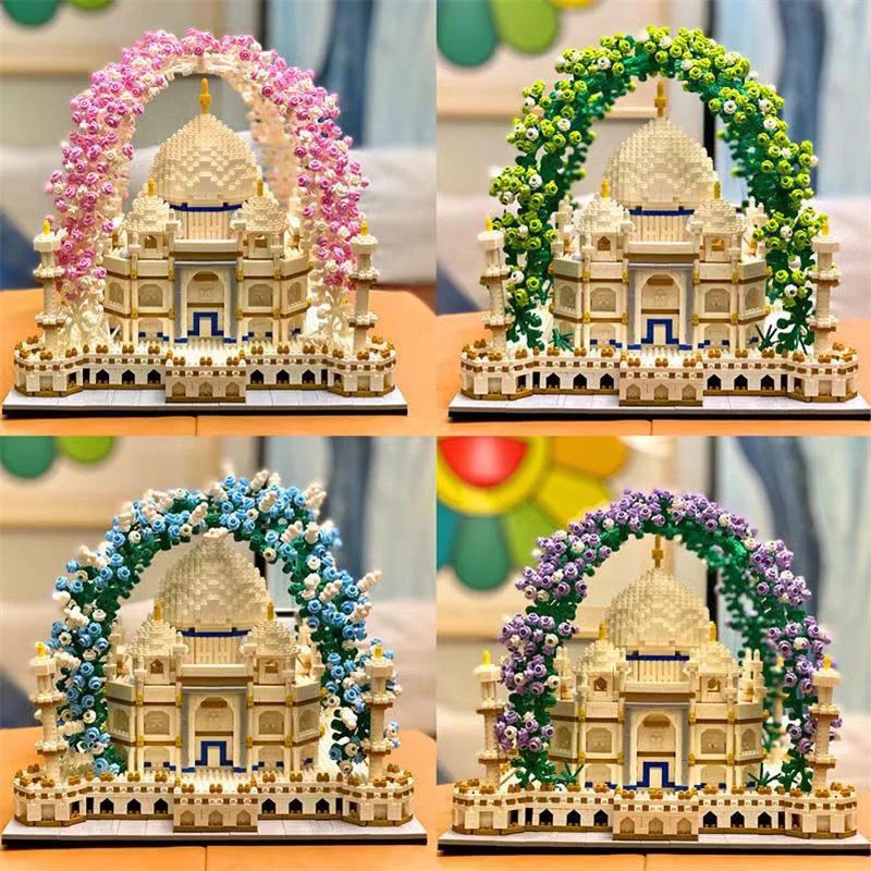 Taj Mahal mit Blumen  | Bausteine
