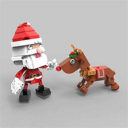 Der Weihnachtsmann auf dem Rentier  | Bausteine