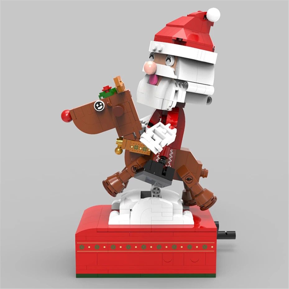 Der Weihnachtsmann auf dem Rentier  | Bausteine