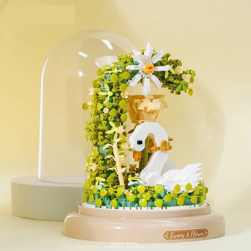 Schwan in Blumen  | Bausteine