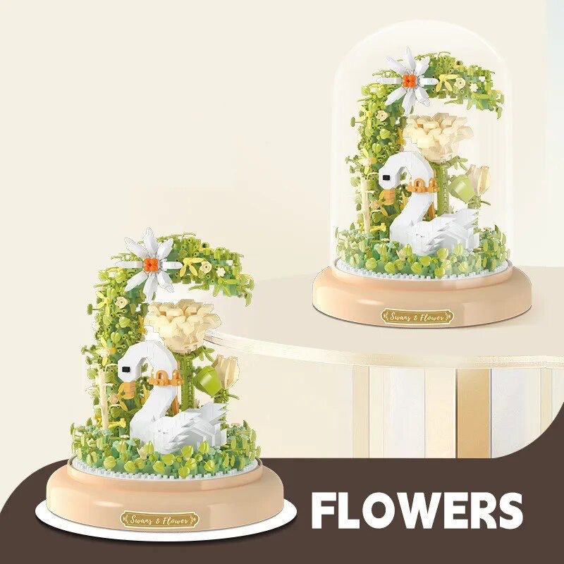 Schwan in Blumen  | Bausteine