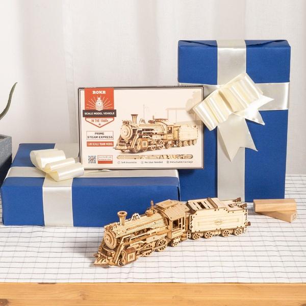 Mini-Dampfzug mit Wagen | 3D Puzzle