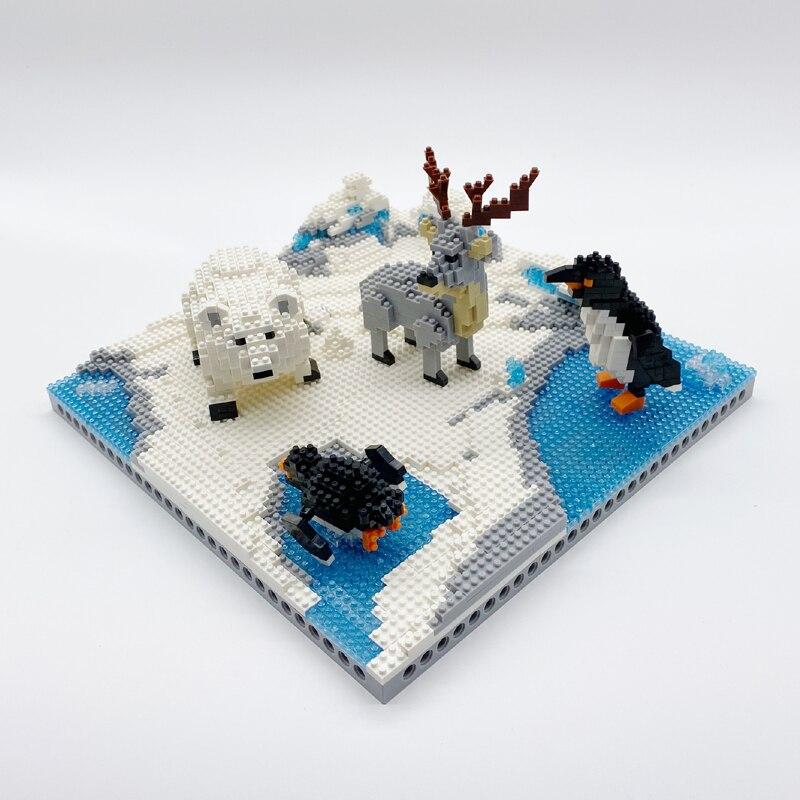 Pinguine, Rehe und Eisbären auf dem Eis  | Bausteine