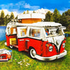 Roter Bus - Morgen zu Hause
