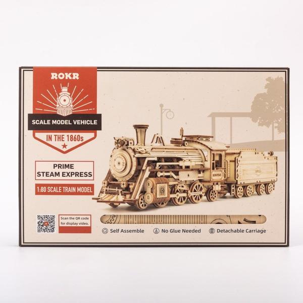 Mini-Dampfzug mit Wagen | 3D Puzzle